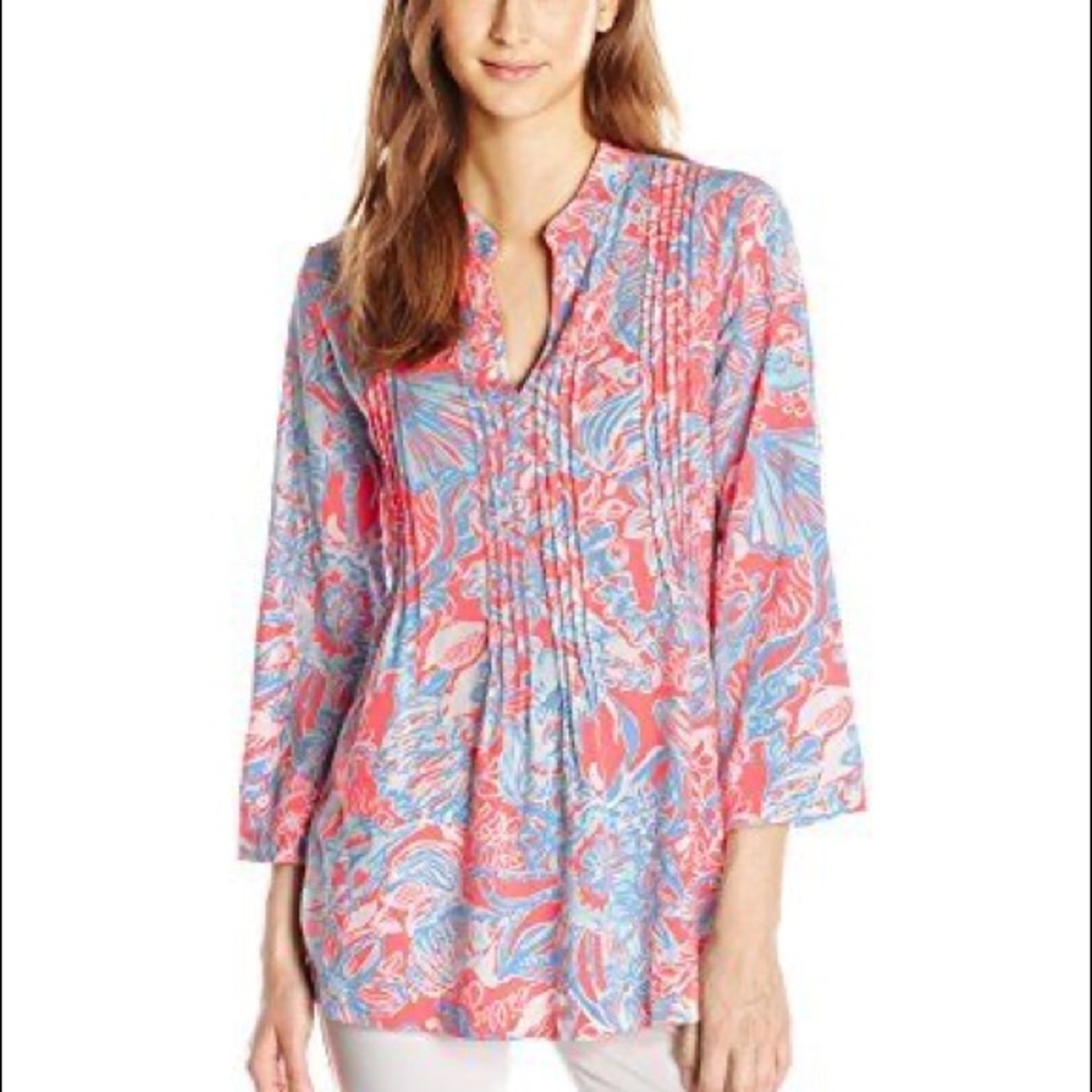 Lilly Pulitzer Pink Sun Ray Sarasota Tunic Top